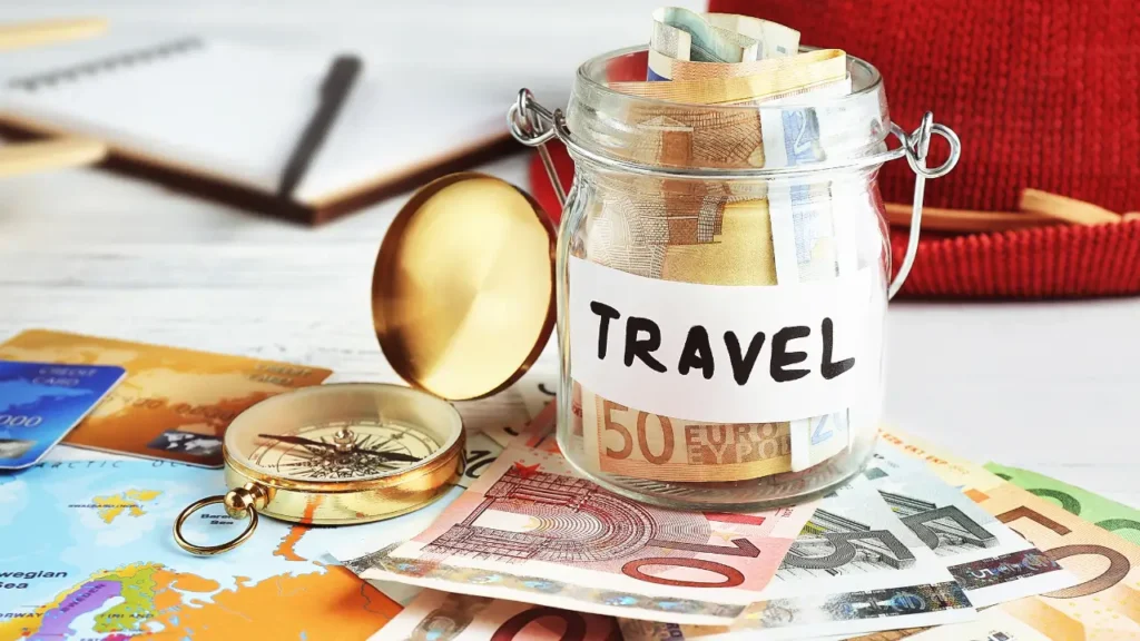 jar filled with foreign currency